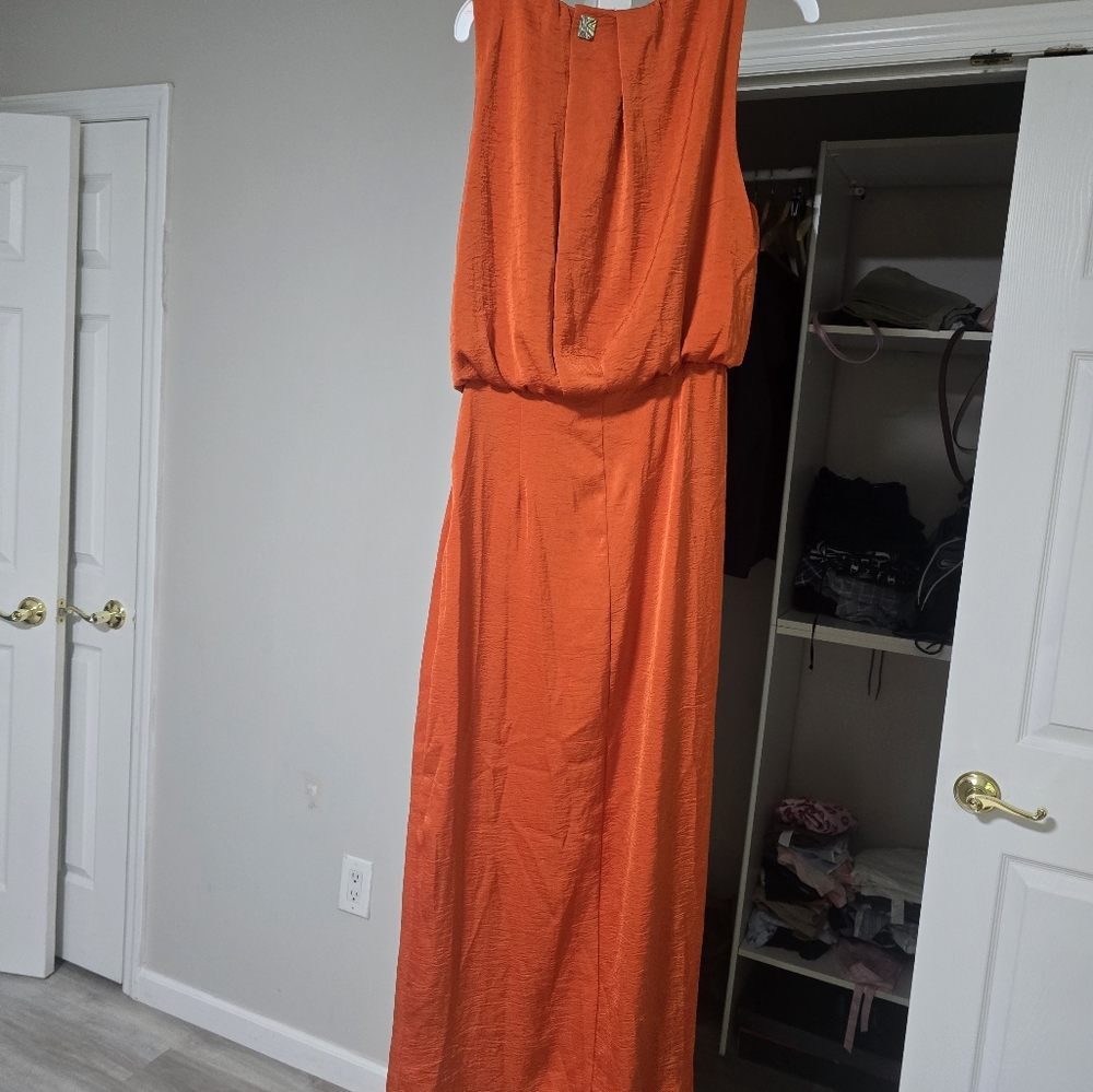 Zara Bold Orange Midi Dress - Picture 3 of 14